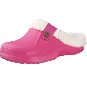 Shevalues Plush Fur Clogs Slippers For Women Men Winter Soft Furry Slippers Waterproof Garden Shoes Multi-Use Indoor Home Shoes