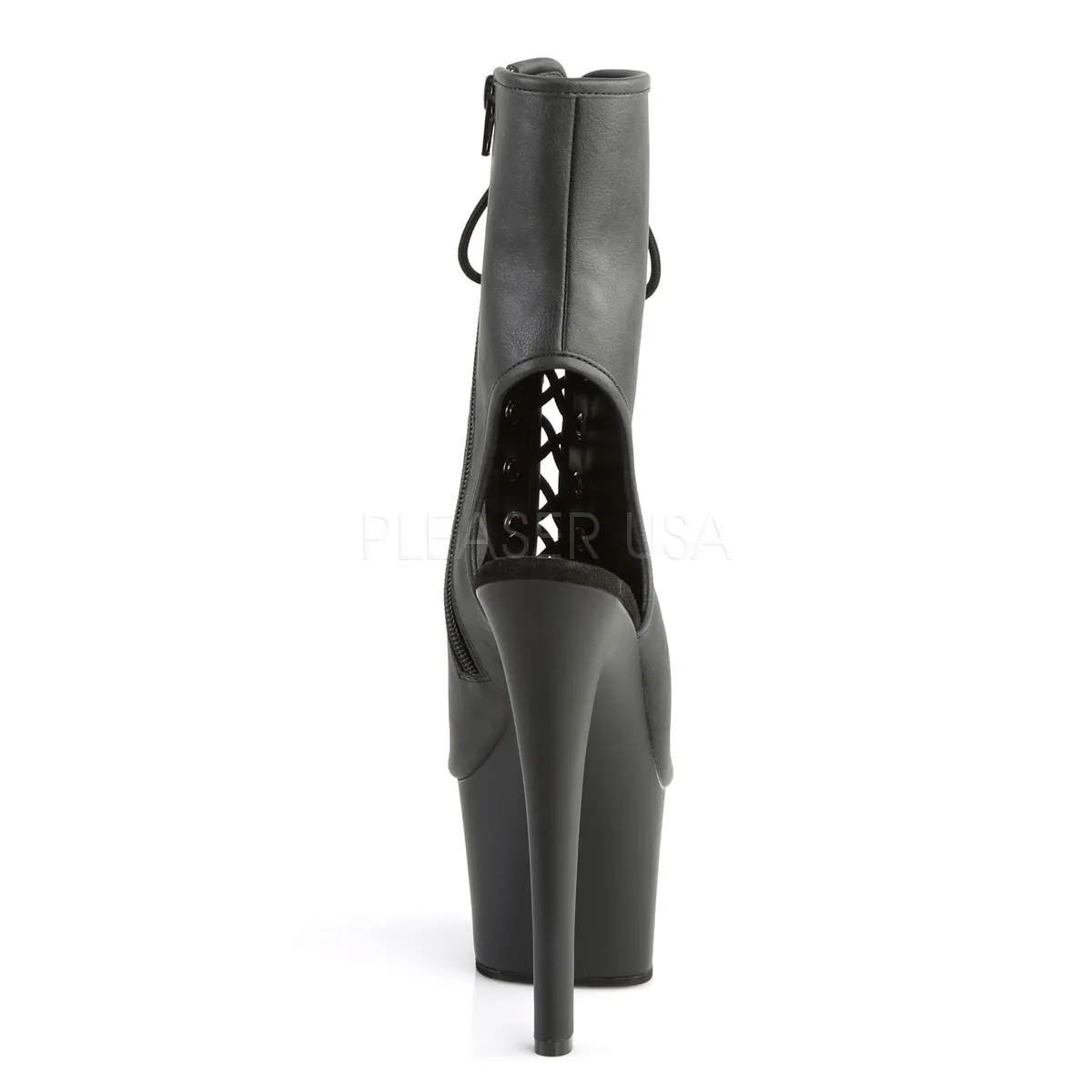 SKY-1016  Black Faux Leather/Black Matte