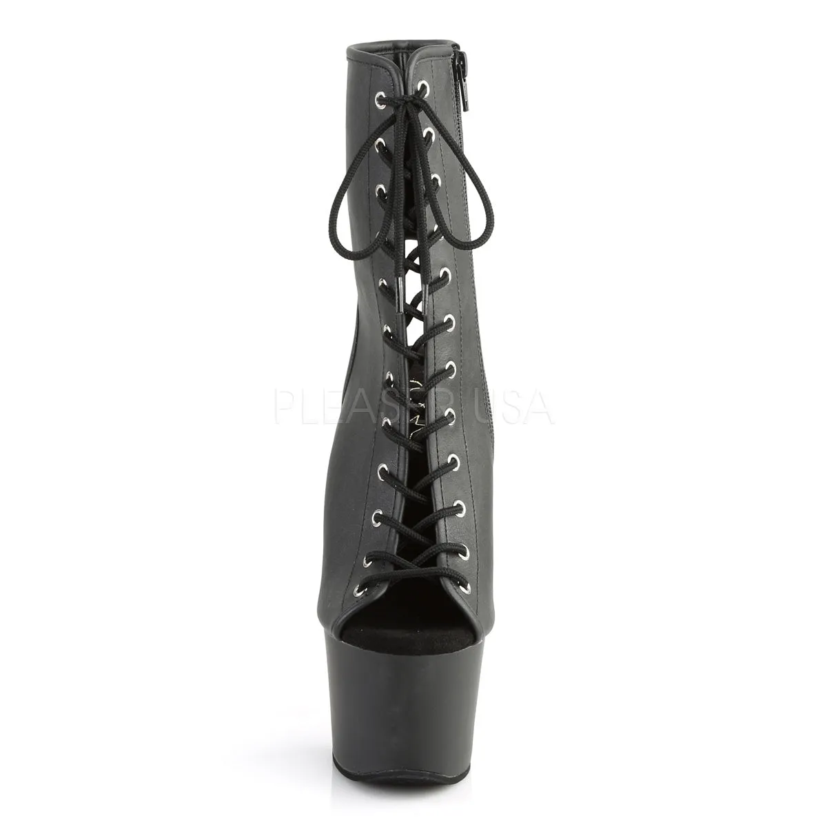 SKY-1016  Black Faux Leather/Black Matte