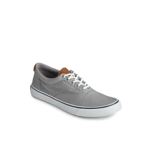 SPERRY Striper II CVOVulcanized Sneaker Flat Heel Grey Canvas 13 NWT in box