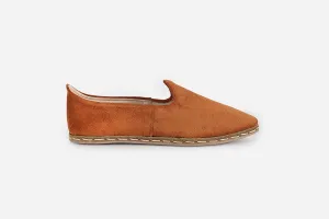 Sunset Orange Handmade Suede Loafers (Women's)