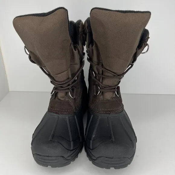 Totes Brown/Black Lined Men's Size 8 Weatherproof Waterproof Winter Duck Boots