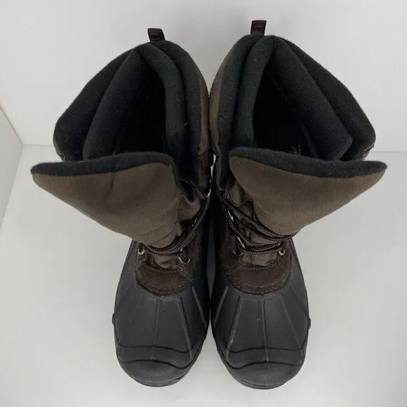 Totes Brown/Black Lined Men's Size 8 Weatherproof Waterproof Winter Duck Boots