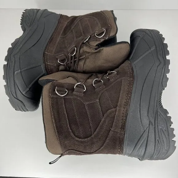 Totes Brown/Black Lined Men's Size 8 Weatherproof Waterproof Winter Duck Boots