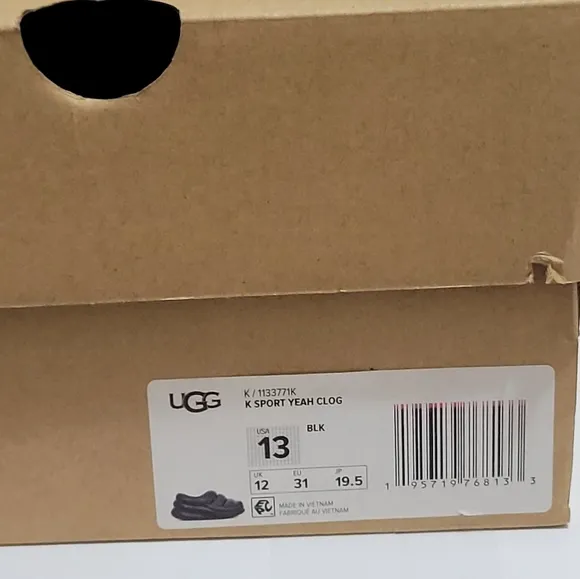 Ugg Sport Yeah Black Clogs Boys