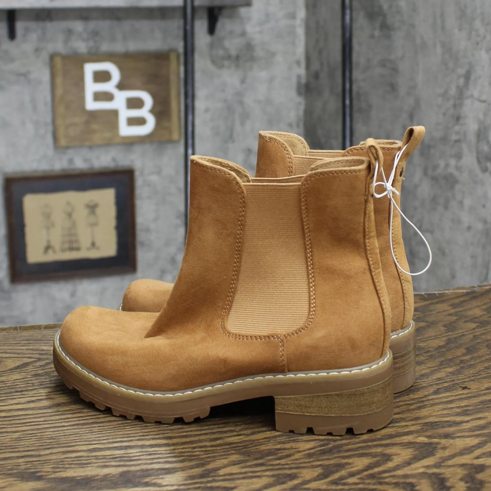 Universal Thread Womens Pull On Ankle Booties Boots 166a9e045206ee Tan Brown 6M