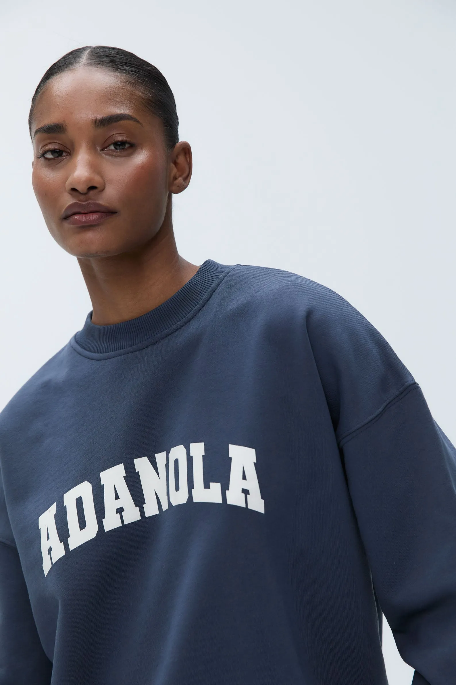 Varsity Oversized Sweatshirt - Washed Midnight Blue