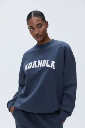 Varsity Oversized Sweatshirt - Washed Midnight Blue