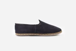 Velvet Midnight Blue Handmade Suede Loafers (Men's)