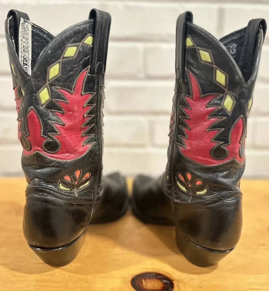 Vintage Inlay Cowboy Boots 6.5