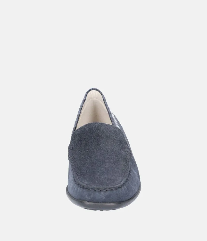 Waldlaufer Classic Navy Blue Suede Loafers