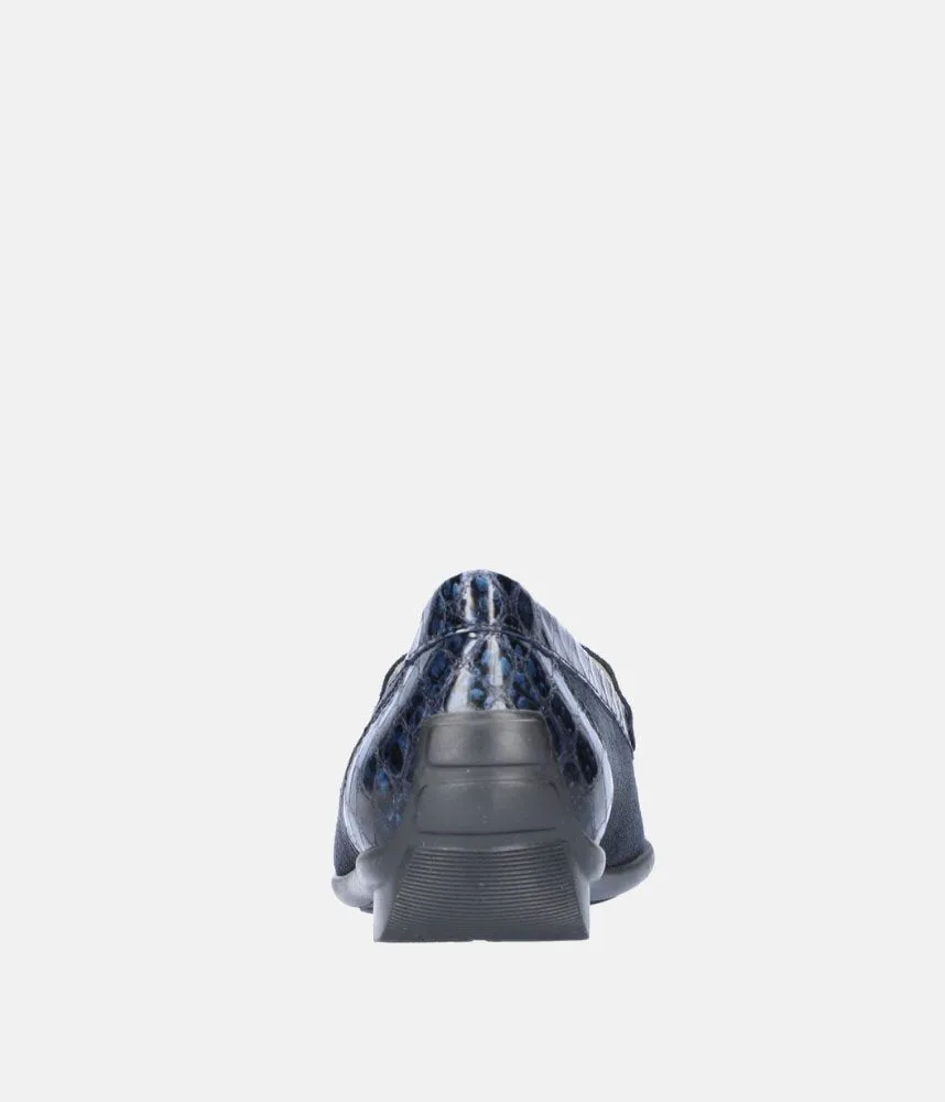 Waldlaufer Classic Navy Blue Suede Loafers