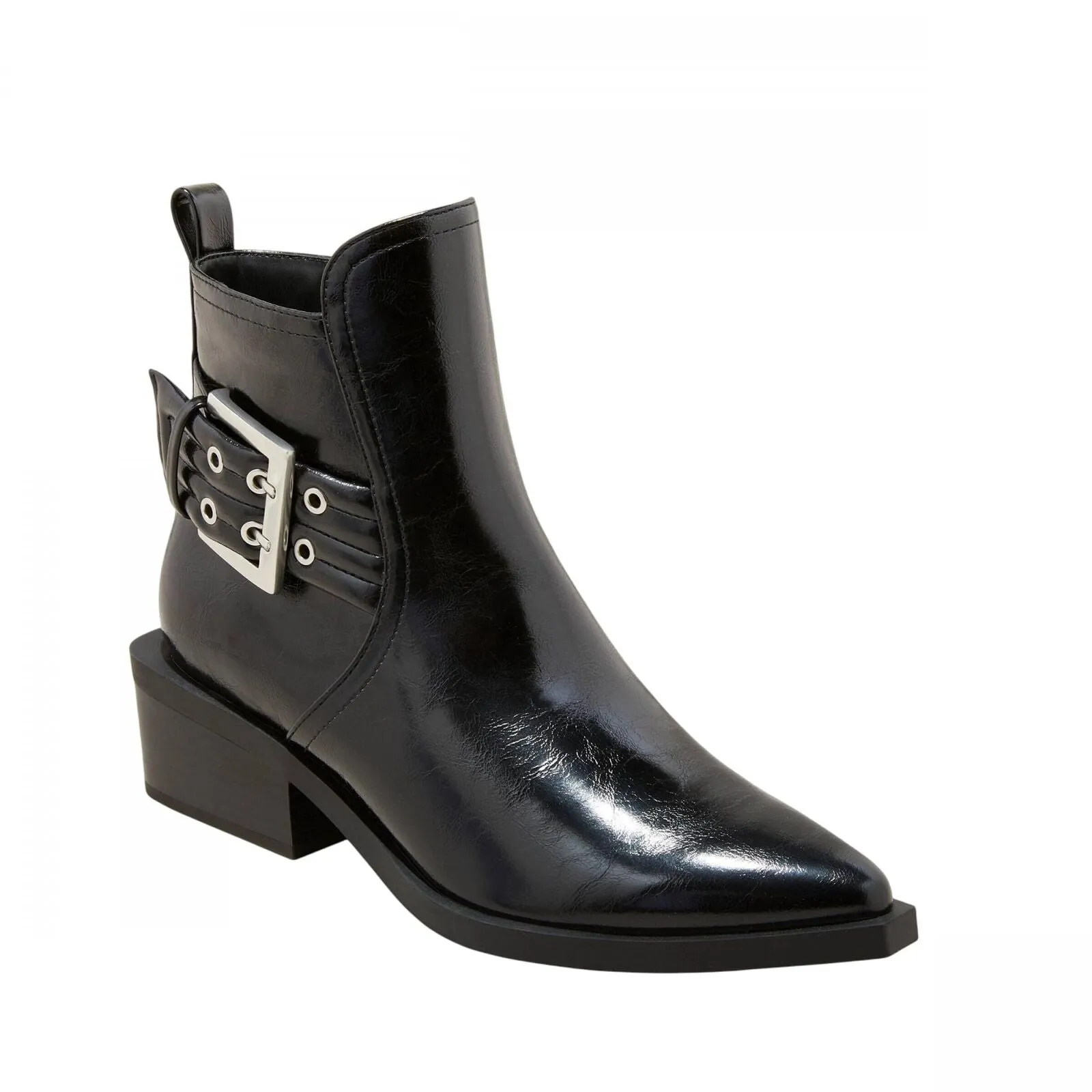 Wild Fable Giovanna Buckle Western Ankle Boots with Memory Foam Insole Black 10