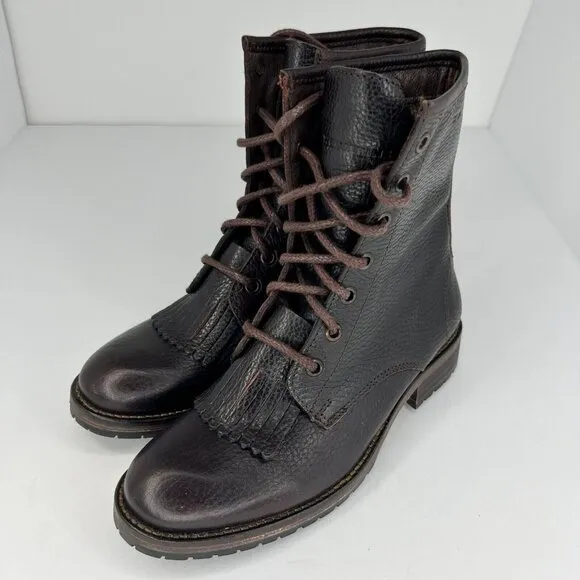 Wolverine Womens W40078 Rosie Kiltie Brown LaceUp Leather Size 5.5 Western Boots
