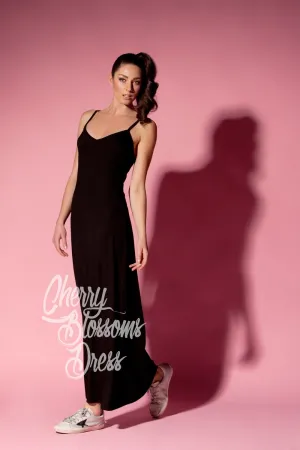 Women Black Dress, Slip Dress, Black Long Dress, Minimalist Clothing, Loose Dress, Black Maxi Dress, Oversize Dress, Plus Size Clothing