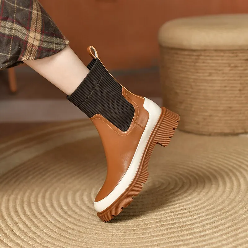 Women  Square heel Ankle Martin Boot