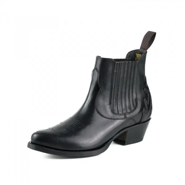 Women's Boots or Ankle Boots Handmade in Black Leather Urban 2487