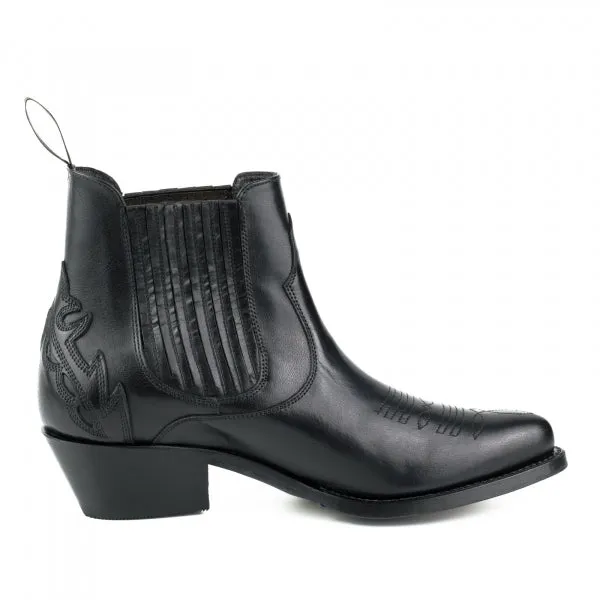 Women's Boots or Ankle Boots Handmade in Black Leather Urban 2487