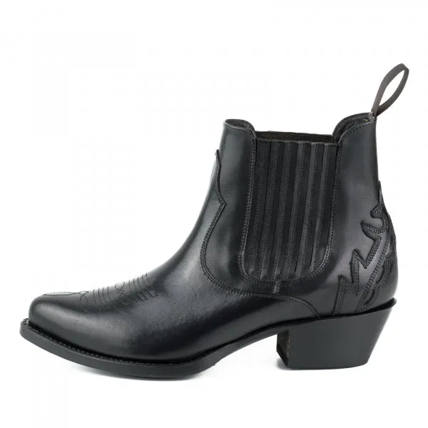 Women's Boots or Ankle Boots Handmade in Black Leather Urban 2487