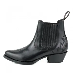 Women's Boots or Ankle Boots Handmade in Black Leather Urban 2487