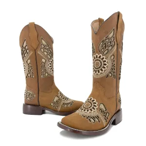Women's Bulldog Glitter Boots - Sand Tan