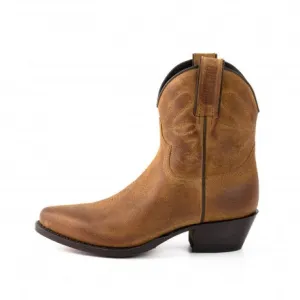 Women's Cowboy Boots or Ankle Boots Handcrafted Brown Leather 2374 Texanas