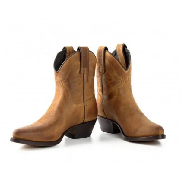 Women's Cowboy Boots or Ankle Boots Handcrafted Brown Leather 2374 Texanas