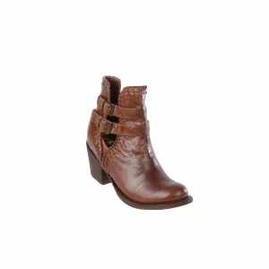 Women's Quincy Goat Leather Ankle Boots Round Toe