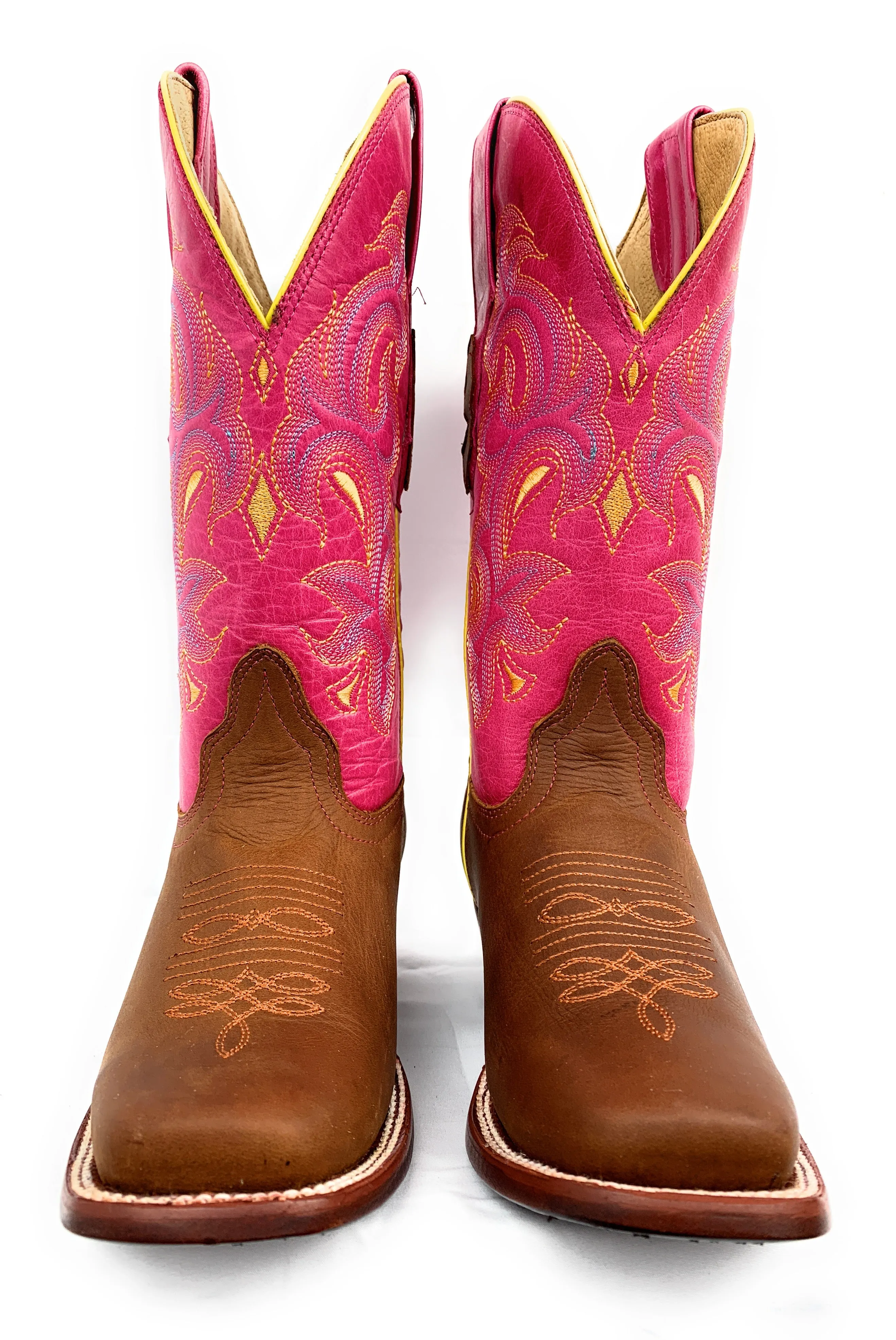 Women's Quincy Pink Square Toe Cowgirl Boots