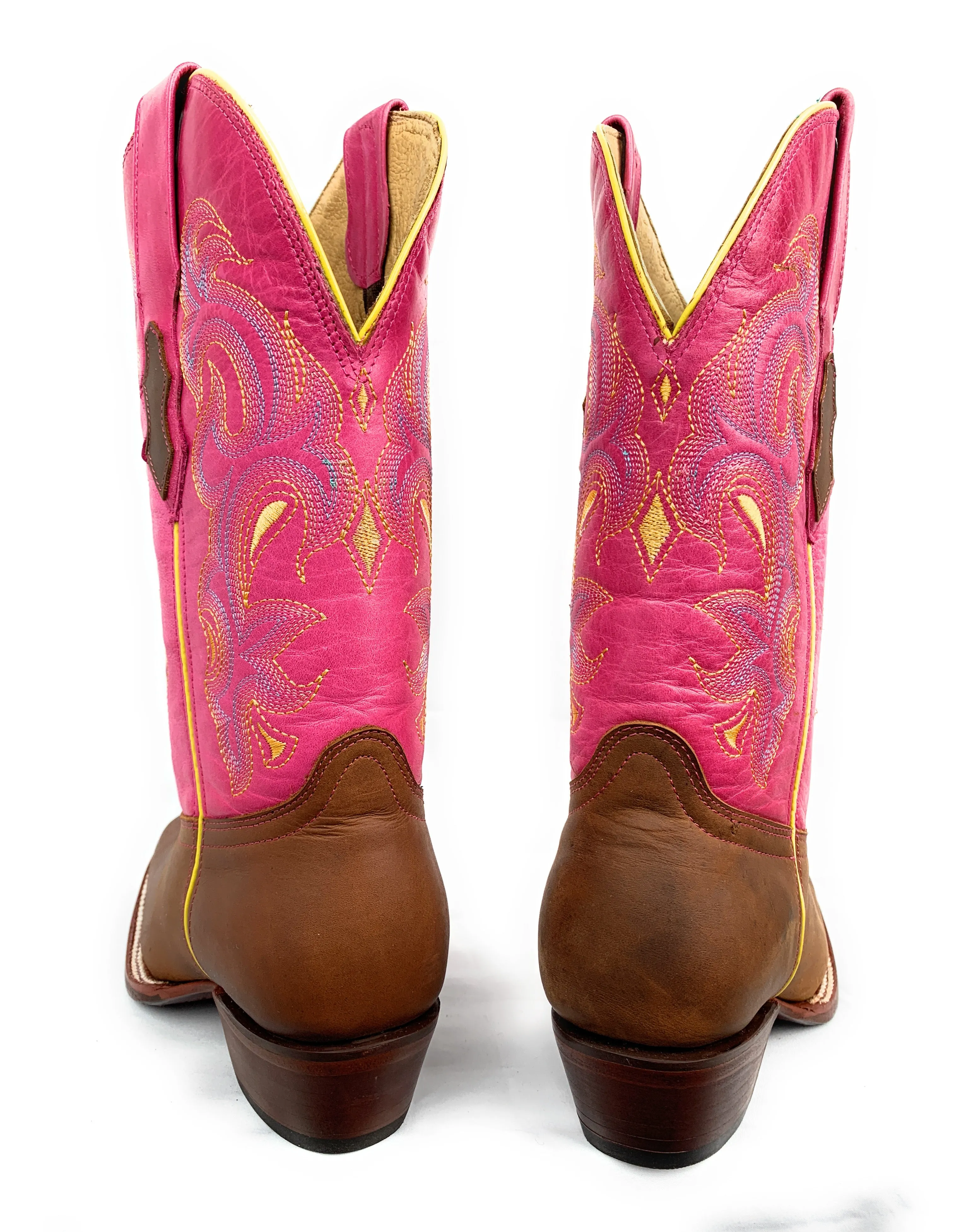 Women's Quincy Pink Square Toe Cowgirl Boots